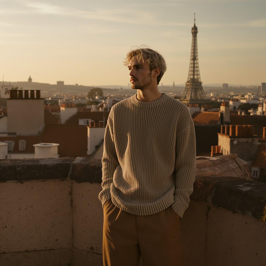 Paris Rooftop View at Sunset