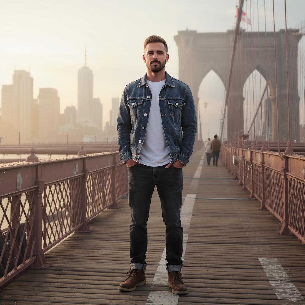 Brooklyn Bridge Sunrise Portrait