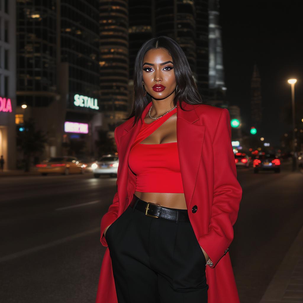 Downtown Dubai Night Fashion Look