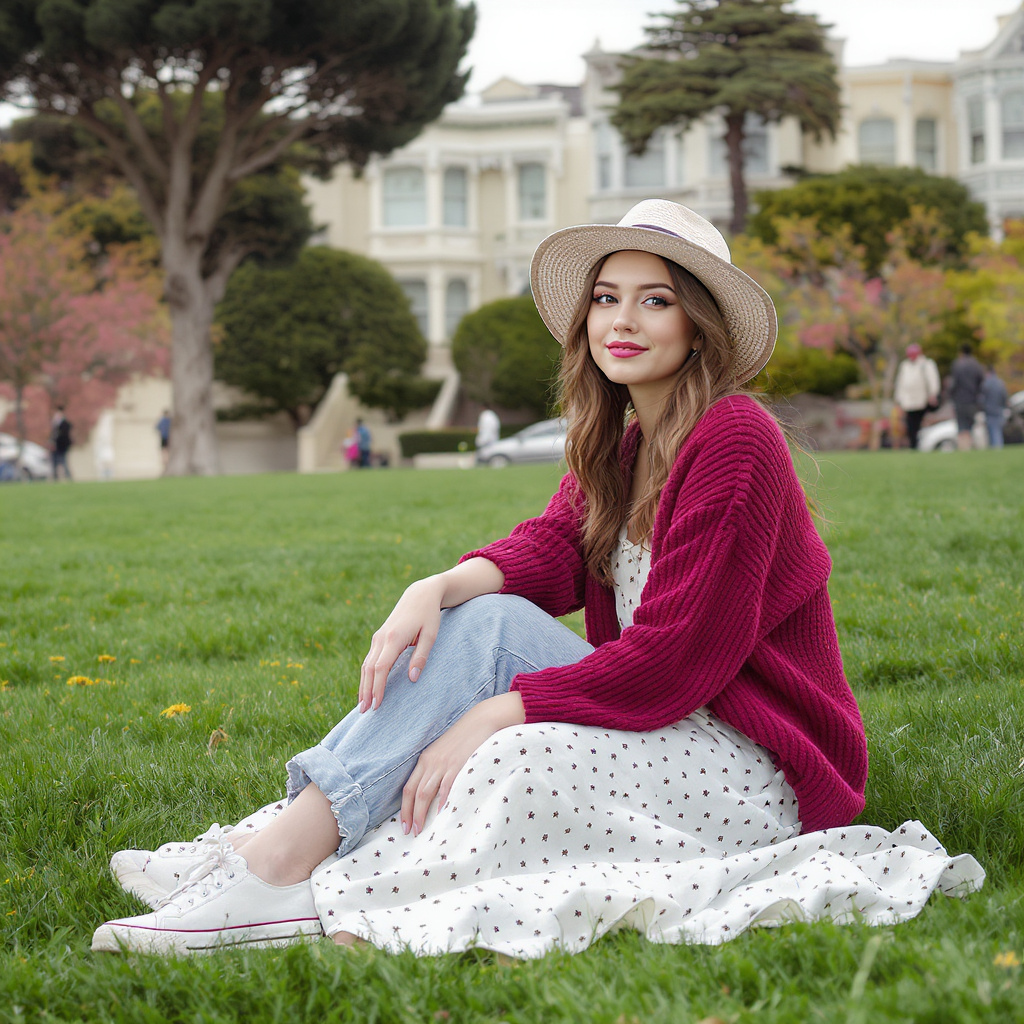 Painted Ladies Picnic Scene