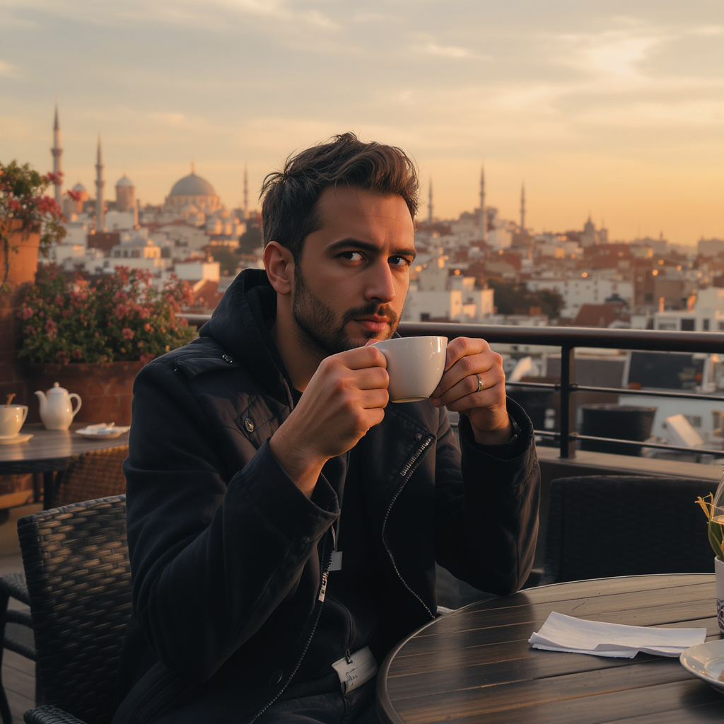 Rooftop Cafe View in Karaköy